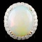 14K Gold 12.92ct Opal & 1.54ctw Diamond Ring