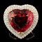 18K Gold 16.47ct Rubellite & 1.76ctw Diamond Ring