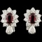 18K Gold 1.26ctw Ruby & 1.07ctw Diamond Earrings