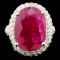 14K Gold 10.32ct Ruby & 2.40ctw Diamond Ring