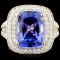 18K Gold 5.48ct Tanzanite & 1.09ctw Diamond Ring