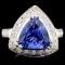 14K Gold 2.89ct Tanzanite & 0.30ctw Diamond Ring