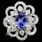 18K Gold 1.75ct Tanzanite & 1.22ctw Diamond Ring