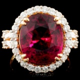 18K Rose Gold 9.73ct Tourmaline & 1.39ctw Diamond