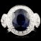 14K Gold 5.14ct Sapphire & 0.73ctw Diamond Ring