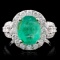 18K Gold 2.85ct Emerald & 1.49ct Diamond Ring