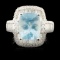 14K Gold 3.43ct Aquamarine & 1.30ctw Diamond Ring