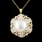 18K Gold 14.00MM Pearl & 2.26ctw Diamond Pendant