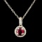 14K Gold 0.42ct Ruby & 0.17ctw Diamond Pendant