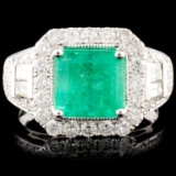 18K Gold 2.03ct Emerald & 1.27ctw Diamond Ring
