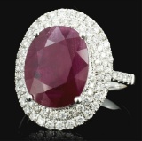 18K White Gold 4.69ct Ruby & 0.65ct Diamond Ring