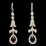 14K Gold 0.58ct Ruby & 0.57ctw Diamond Earrings