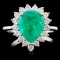 18K Gold 2.32ct Emerald & 0.56ctw Diamond Ring
