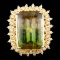 14K Gold 23.74ct Tourmaline & 0.55ctw Diamond Ring