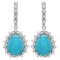 14K Gold 11ct Turquoise & 2.00ct Diamond Earrings