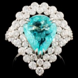 18K Gold 3.16ct Paraiba & 2.25 Diamond Ring