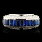 18K Gold 2.06ct Sapphire & 1.15ctw Diamond Ring