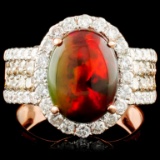 14K Gold 2.27ct Opal & 0.61ctw Diamond Ring