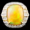 18K Gold 8.39ct Opal & 1.55ctw Diamond Ring