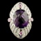 14K Gold 25.88ct Amethyst & 1.65ctw Diamond Ring