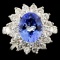 14K Gold 2.51ct Tanzanite & 1.64ctw Diamond Ring