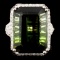 14K Gold 24.39ct Tourmaline & 0.97ctw Diamond Ring