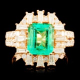 18K Gold 2.26ct Emerald & 1.11ctw Diamond Ring