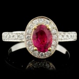 18K Gold 1.08ct Ruby & 0.79ctw Diamond Ring