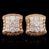 14K Rose Gold 1.46ctw Diamond Earrings
