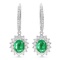 14K Gold 2.15ct Emerald & 1.00ct Diamond Earrings