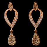 14K Rose Gold 0.67ctw Fancy Color Diamond Earrings
