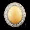 14K Gold 5.51ct Opal & 1.26ctw Diamond Ring
