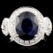 14K Gold 4.72ct Sapphire & 0.73ctw Diamond Ring