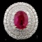 18K Rose Gold 2.23ct Ruby & 2.56ct Diamond Ring