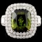 18K Gold 7.68ct Tourmaline & 1.87ctw Diamond Ring