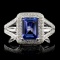 14K White Gold 1.49ct Tanzanite & 0.42ct Diamond R