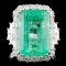 18K Gold 9.32ct Emerald & 1.31ctw Diamond Ring