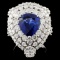 18K Gold 3.65ct Sapphire & 1.82ct Diamond Ring