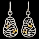 18K Gold 3.01ctw Diamond Earrings
