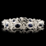 18K Gold 10.28ct Sapphire & 1.76ctw Diamond Bracel