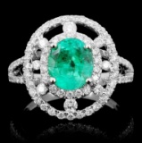 14K Gold 1.55ct Emerald & 0.75ct Diamond Ring