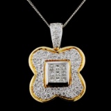 18K Two Tone 1.65ctw Diamond Pendant