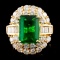18K Gold 3.58ct Emerald & 2.23ctw Diamond Ring