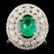 18K Gold 0.66ct Emerald & 1.02ctw Diamond Ring