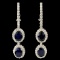 14K Gold 17.00ct Sapphire & 1.51ctw Diamond Earrin