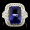 18K Gold 8.13ct Tanzanite & 1.58ctw Diamond Ring