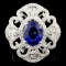 14K Gold 3.51ct Sapphire & 1.15ctw Diamond Ring