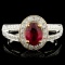 18K Gold 1.08ct Ruby & 0.55ctw Diamond Ring