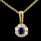 18K Gold 0.38ct Sapphire & 0.45ctw Diamond Pendant