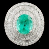 18K Gold 4.58ct Emerald & 3.22ctw Diamond Ring